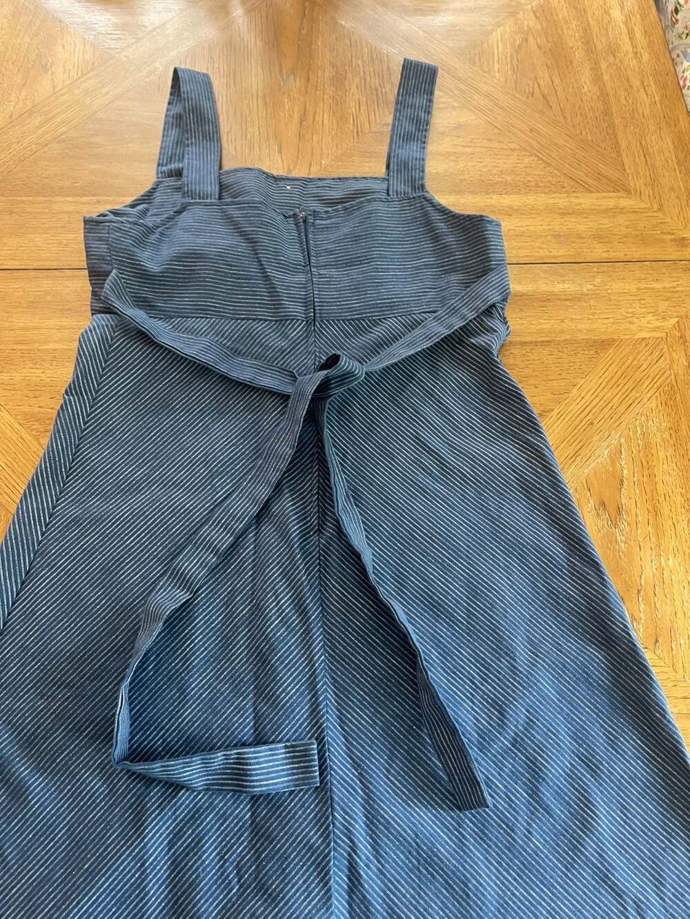 Vintage 70s Prairie Pinafore Dress Union Made USA Cottagecore Folk Midi XS S - Picture 6 of 11
